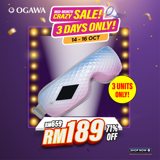 [Apply Code: 6TT31] OGAWA Smart Eye Massager (Aurora Breeze)*